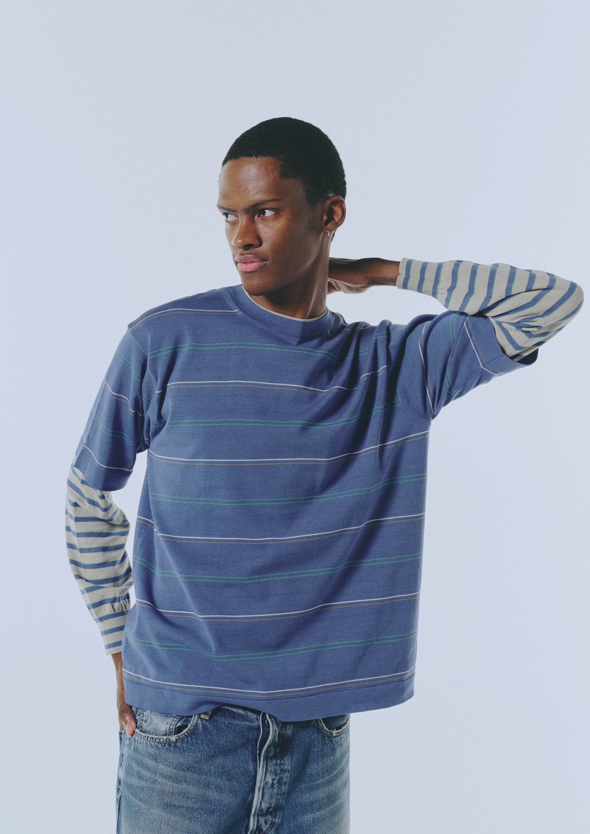 Striped CENTRE TEE　Unisex