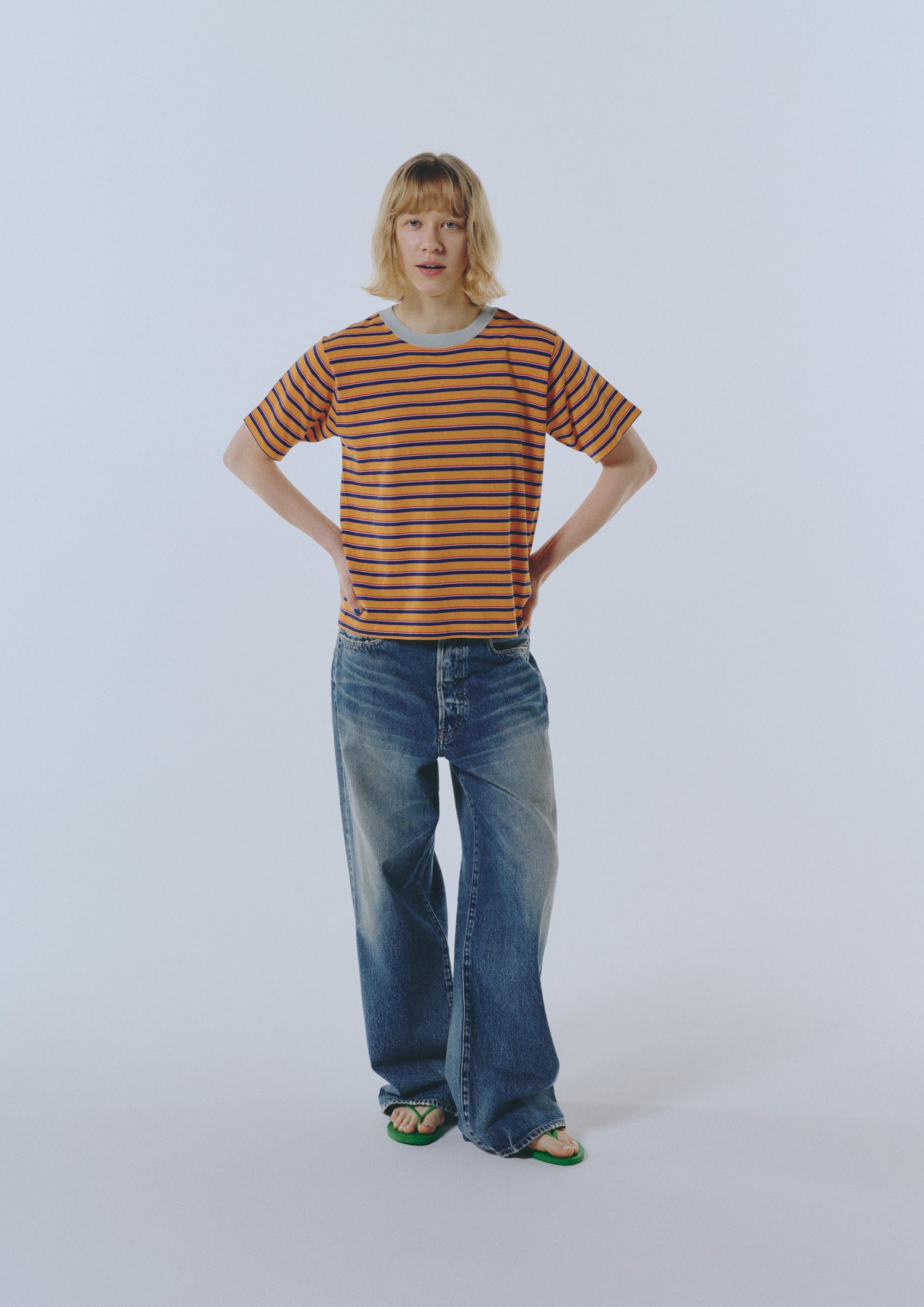 Striped CENTRE TEE　Womens